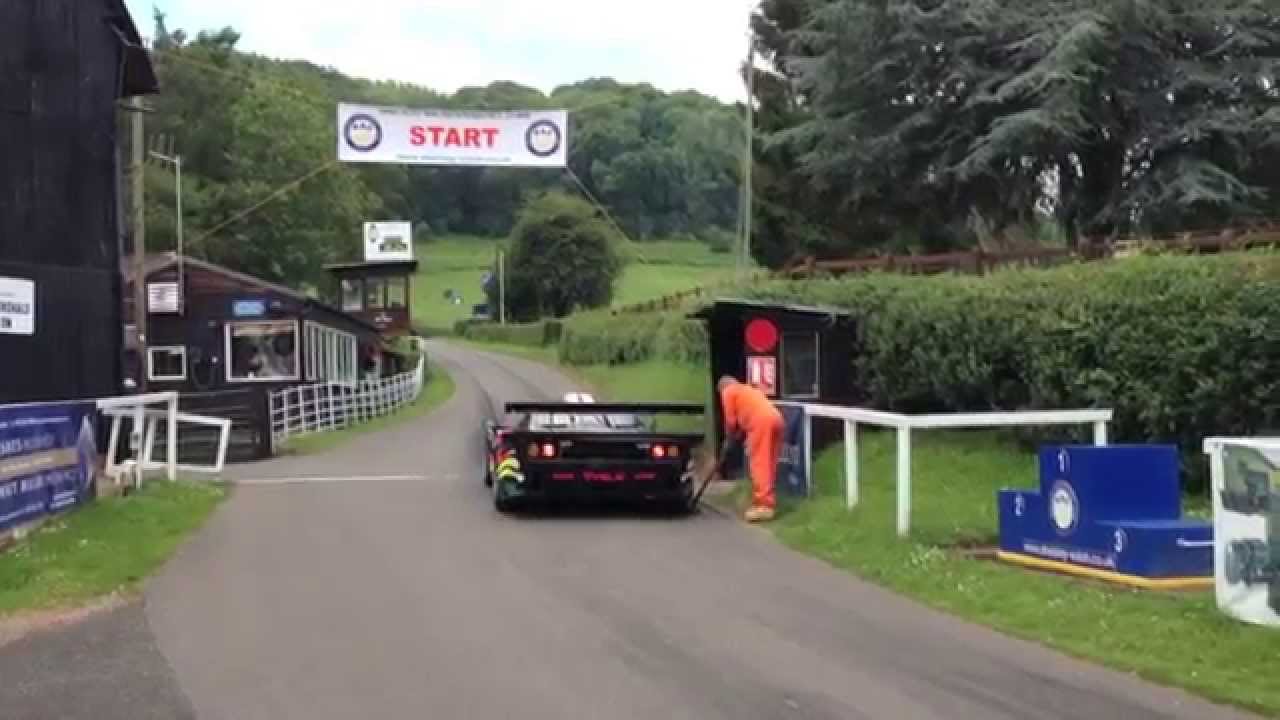 Kenny Brack drives Shelsley Walsh in McLaren F1 GTR Long Tail, June 2014.