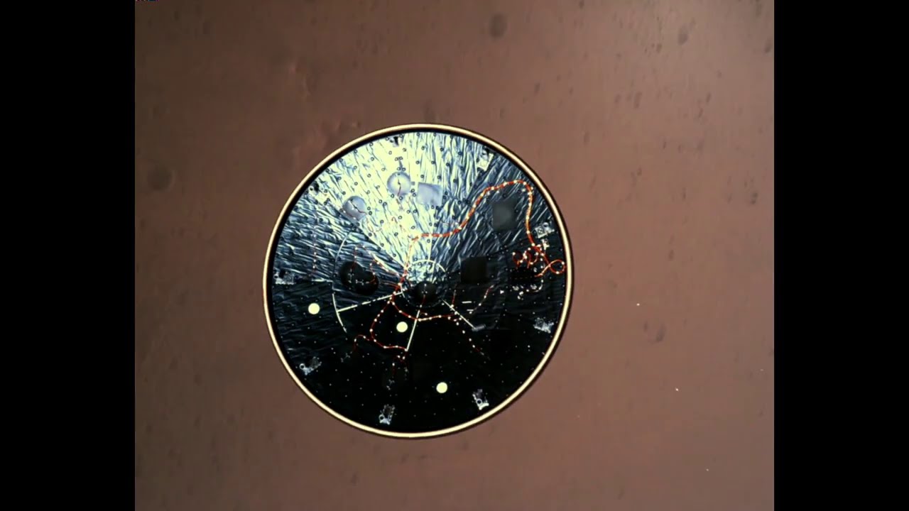Perseverance&rsquo;s Descent & Touchdown on Mars: Rover Descent Camera POV (Official NASA Clip)