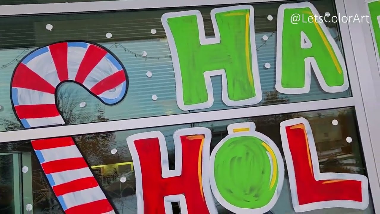 WINDOW PAINTING / Christmas Happy Holidays