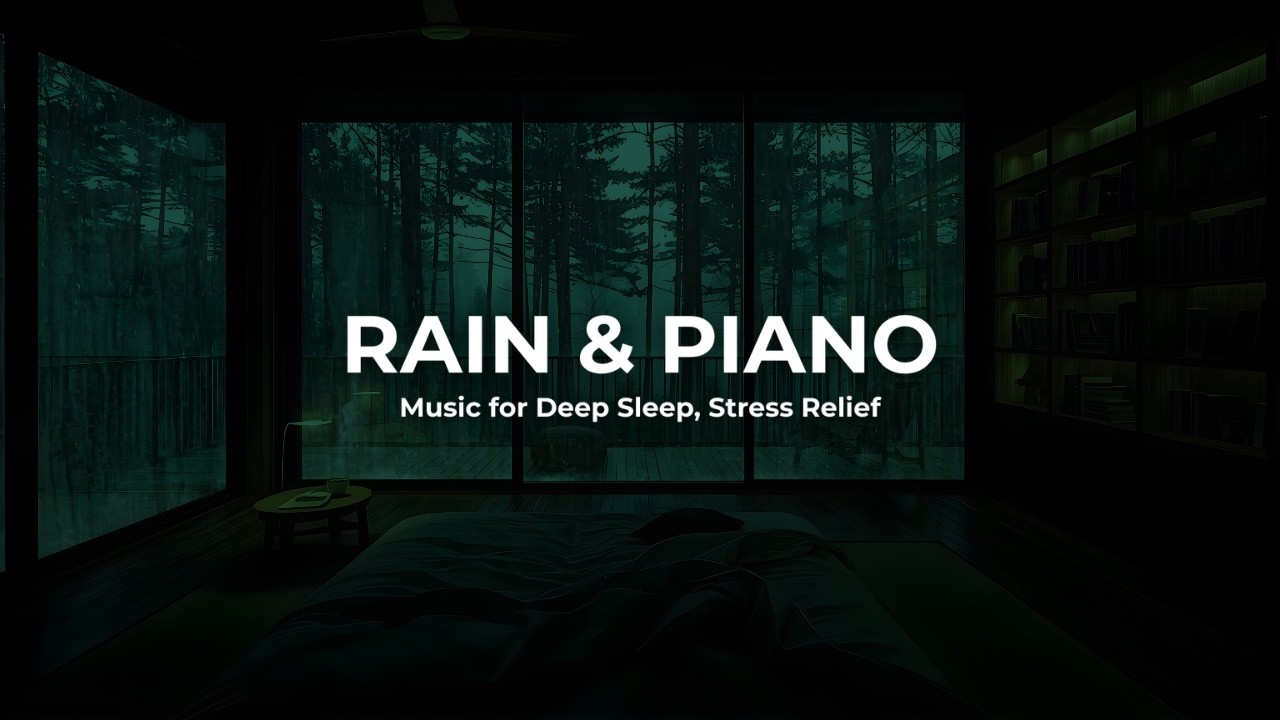 Relaxing Rain and Piano for Quiet Nights - Fall Asleep Fast with Deep Sleep Music & Stress Relief