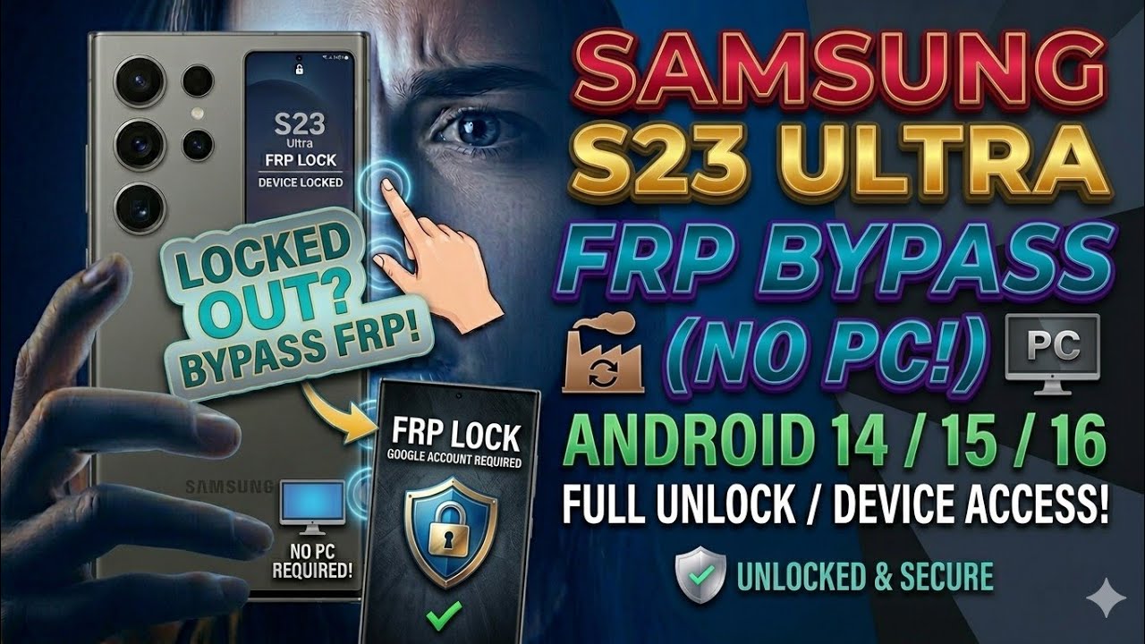Samsung S23 Ultra Frp Bypass without PC Android 14/15