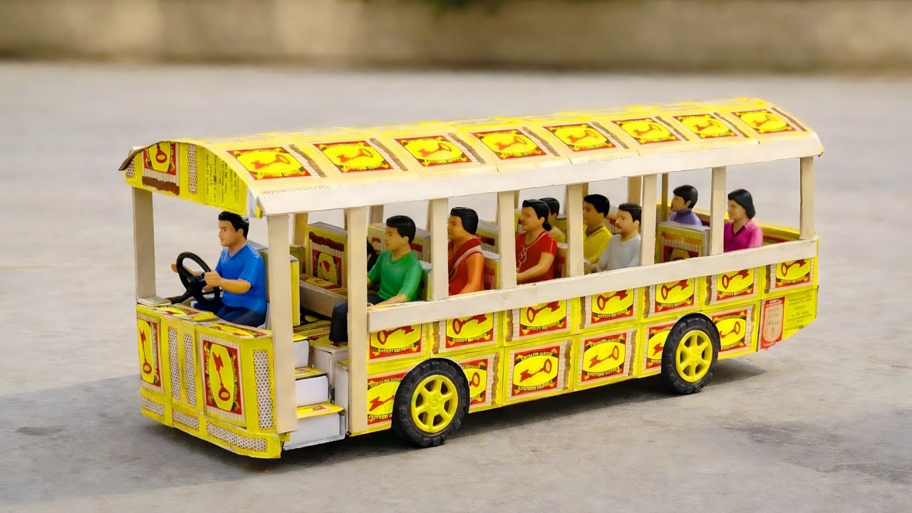 How To Make Matchbox Toy Bus At Home | Machis Ki Bus | DIY Miniature Bus | Diy Mini Bus Project