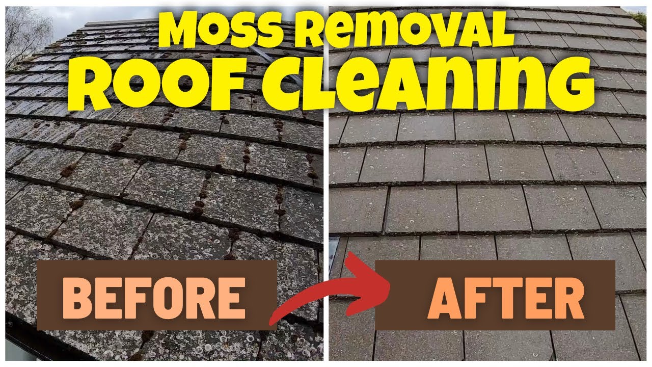 Dirty, Mossy Roof, Pressure Washing Transformation, Cambridge | Satisfying Moss Removal