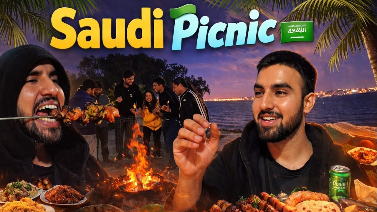 Perfect Picnic Day in Saudi Arabia 🇸🇦 | BBQ at Corniche Jubail🥩🤤 #explore #picnicspot #memories #fyp