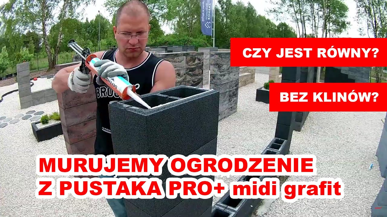 Murowanie pustaka ogrodzeniowego PRO+ midi grafit