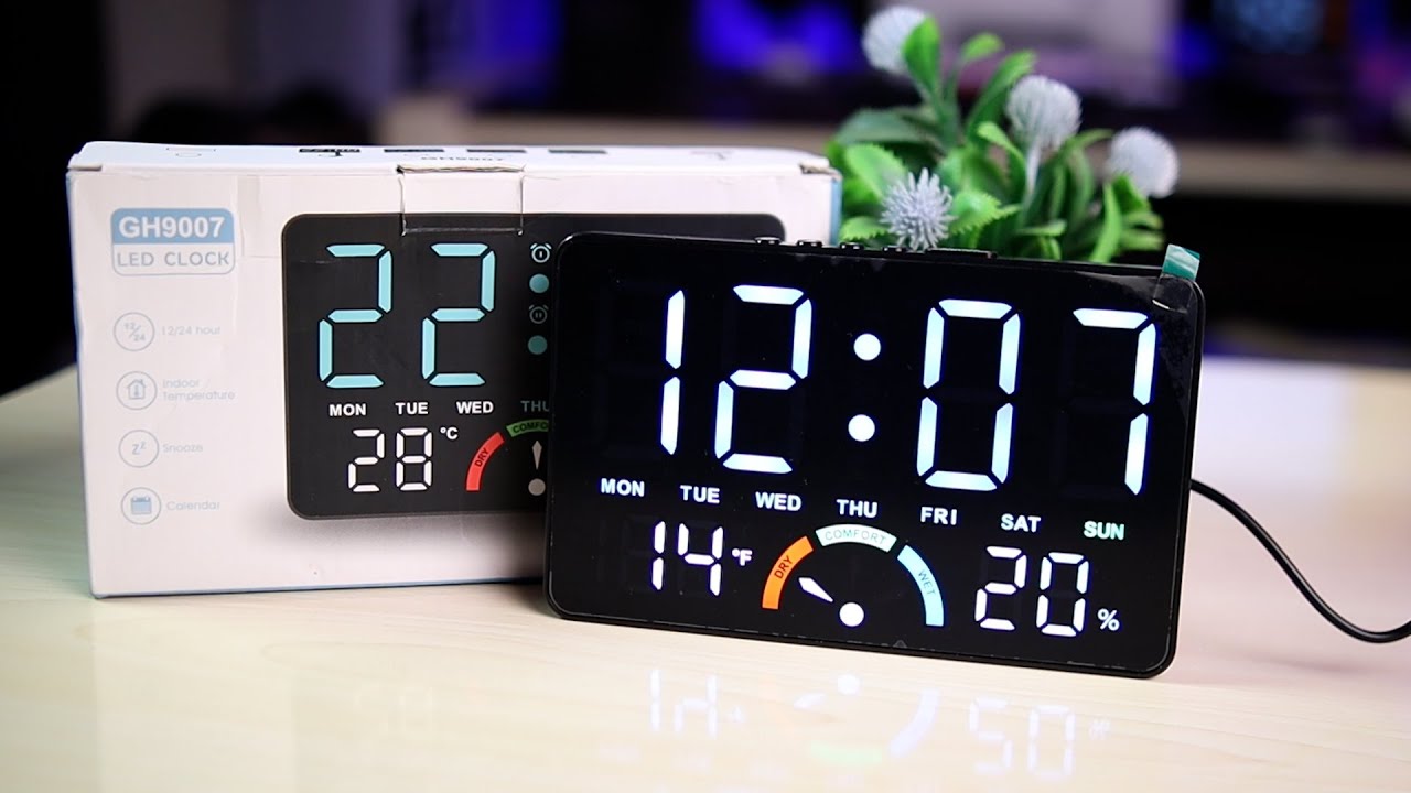 GH9007 Digital LED Alarm Clock with Relative Humidity Temperature | Settings & Review
