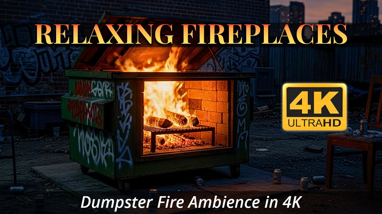 Cinematic Dumpster Fire 🔥 | 4K Ultra HD Relaxing Fireplace Ambience
