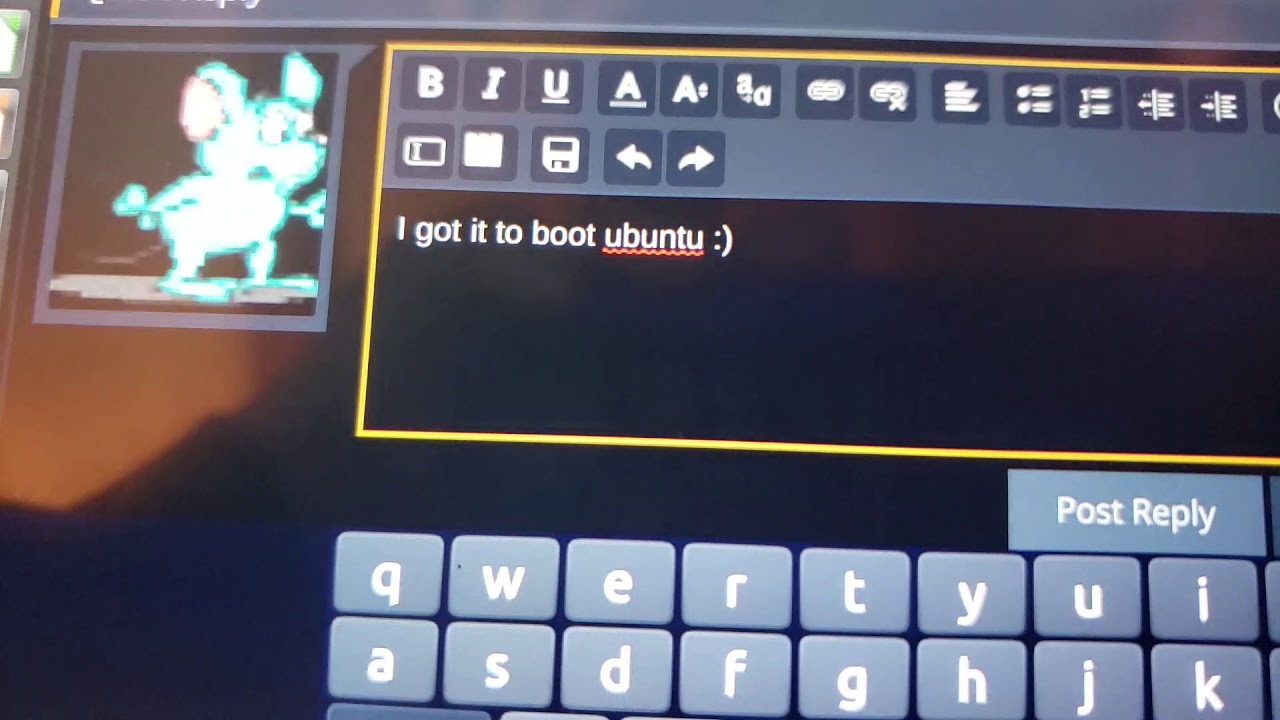 typing a reply on gbatemp on trinket switch.