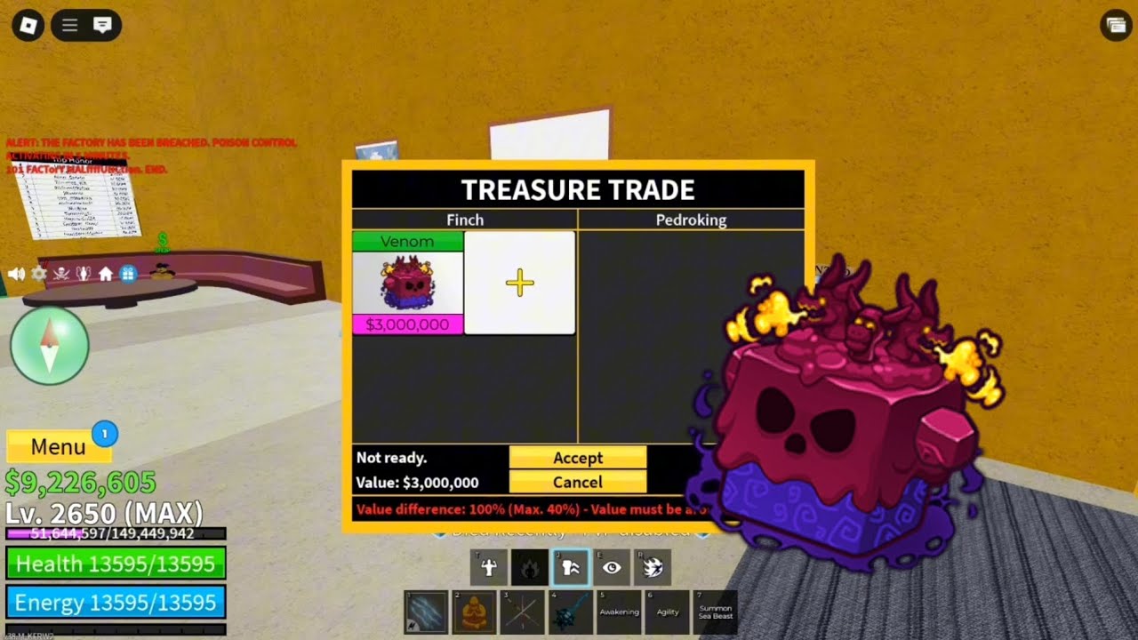 Trading VENOM FRUIT And Rating Other Players Offers!! (Blox Fruits)
