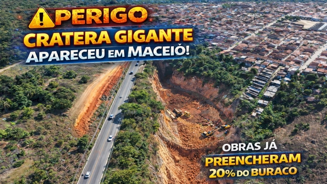 CRATERA GIGANTE APARECEU EM MACEIÓ-AL | OBRAS JÁ PREENCHERAM 25% DO BURACO!