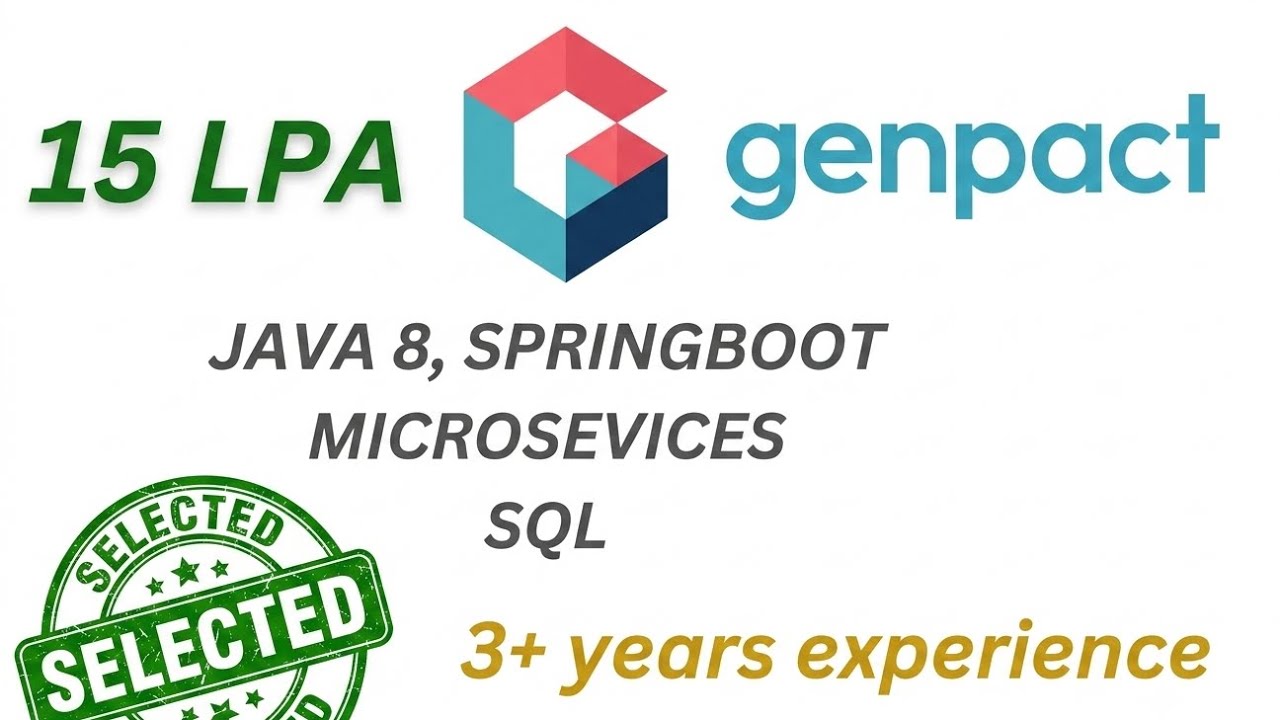 🔥 Genpact Java Developer Interview | 3-7 Years Experience | Spring Boot | Microservices | SQL