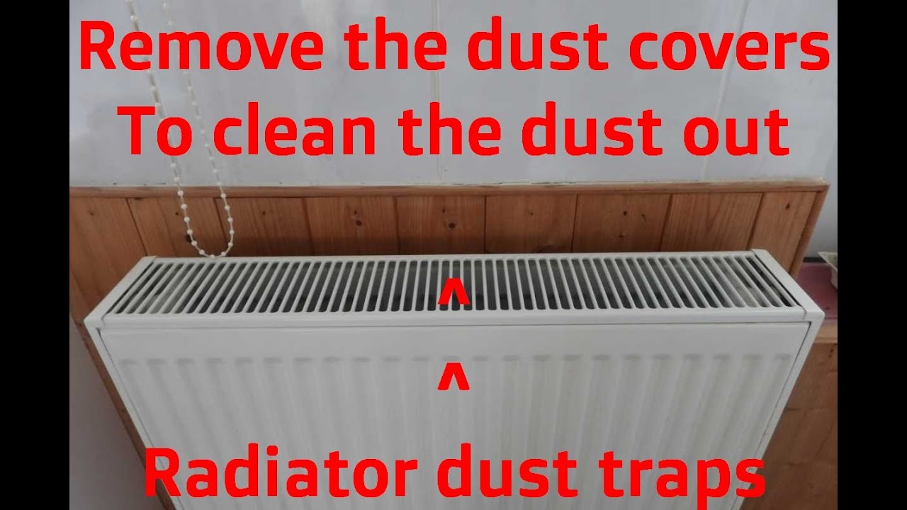 Removing different panels on central heating radiators to clean.