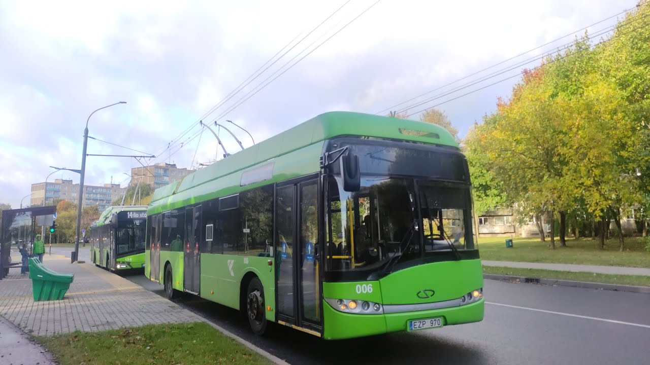поездка на старом кауновском троллейбусе Solaris trolino II 12AC #006