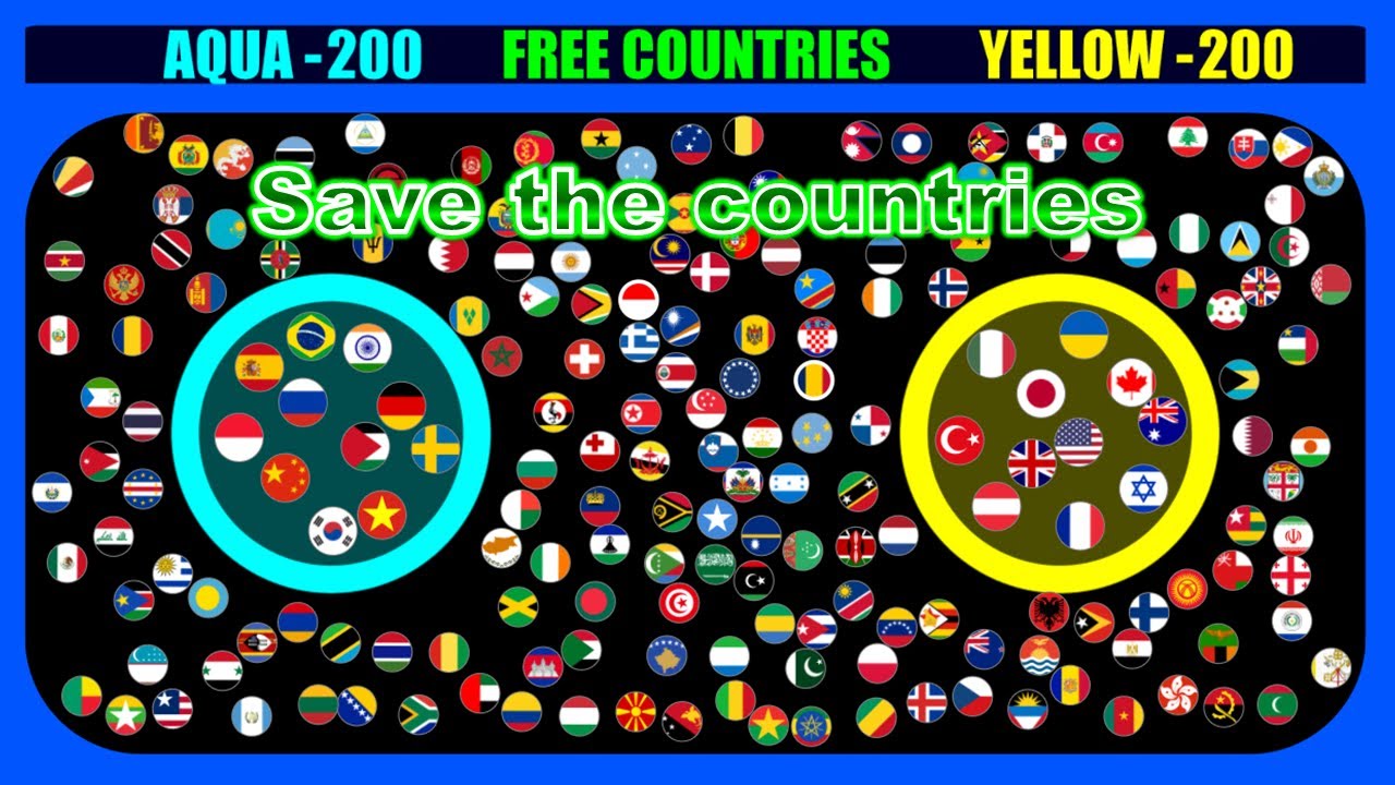 Which country do you want to save? ~200 countries marble race~  in Algodoo | Marble Factory