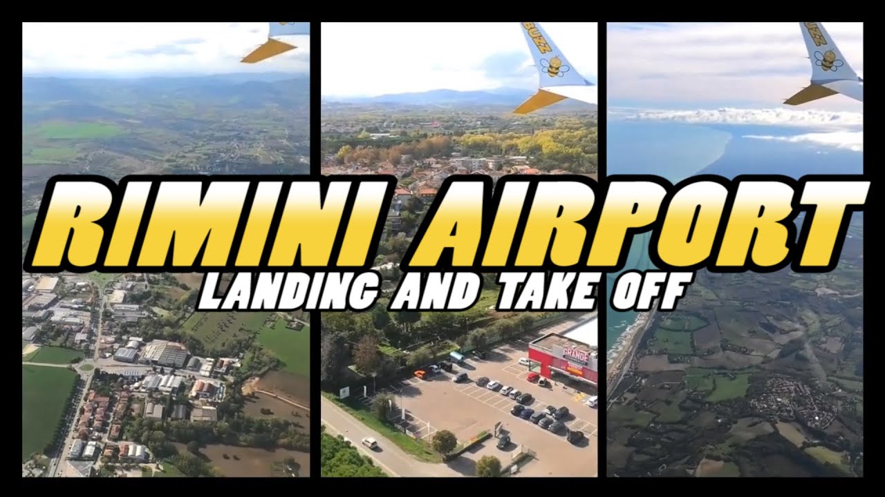 RIMINI AIRPORT - Landing, Taxi and Take Off - Rimini Italy (4k)