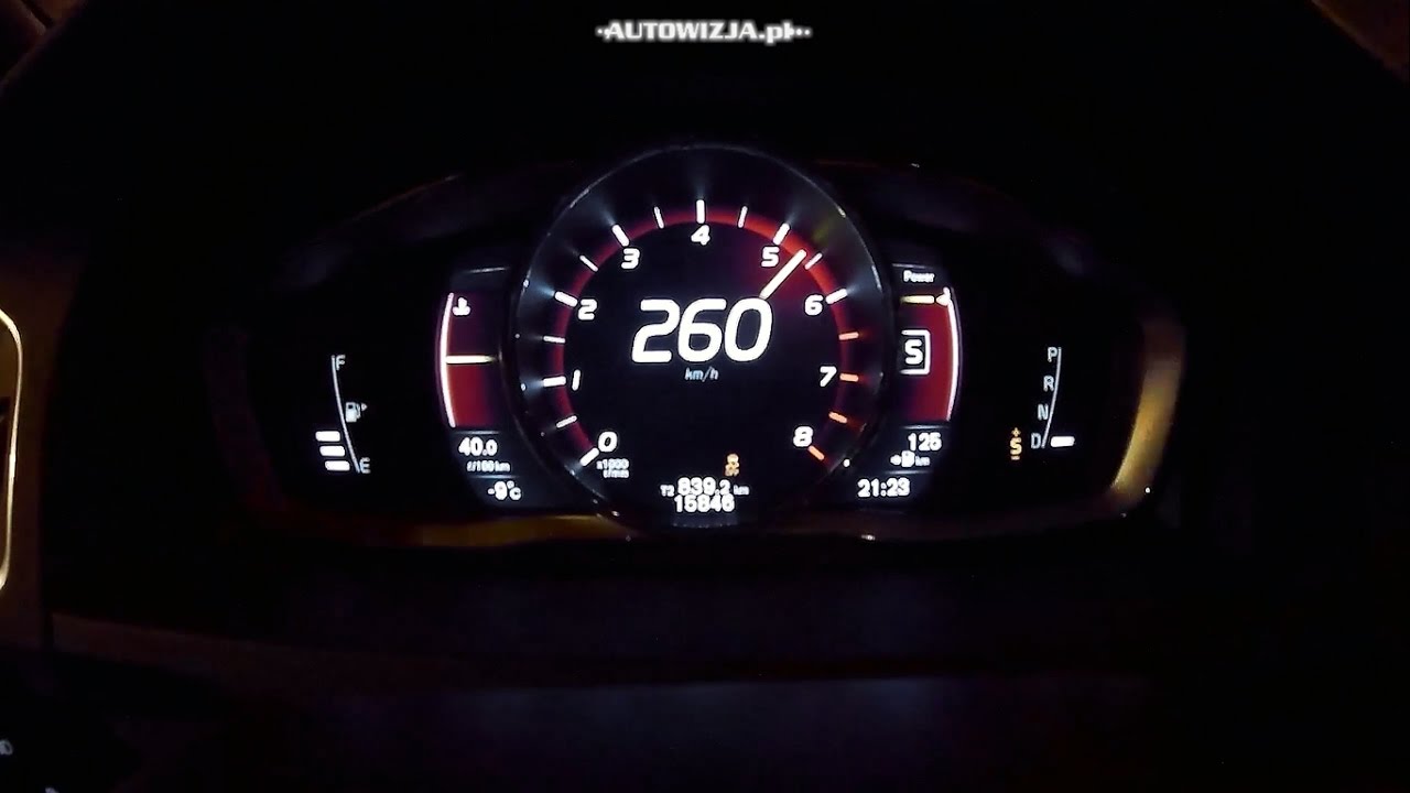 Volvo S60 Polestar 2.0 367 hp acceleration 0-260 km/h, 0-100 km/h, 0-400 m, racelogic
