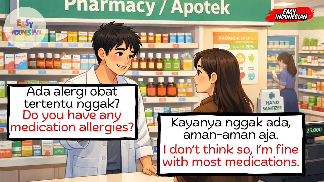 Indonesian Speaking Practice | Real Conversation at the Pharmacy