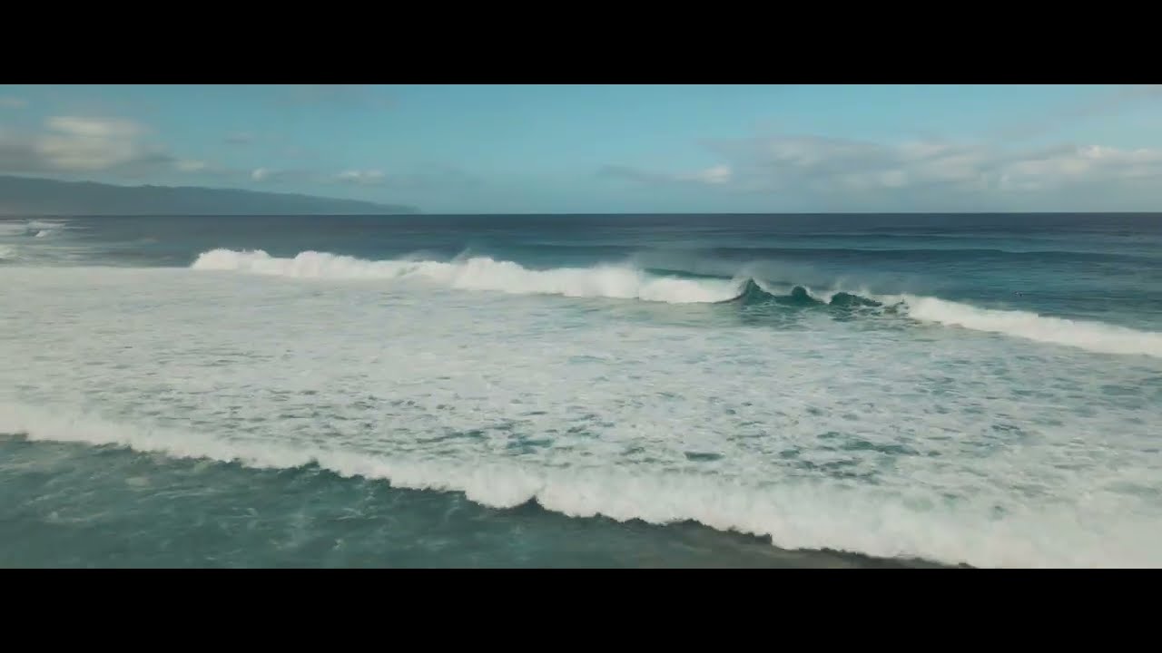 this is a surfing north shore winter swell in Hawaii relaxing video
