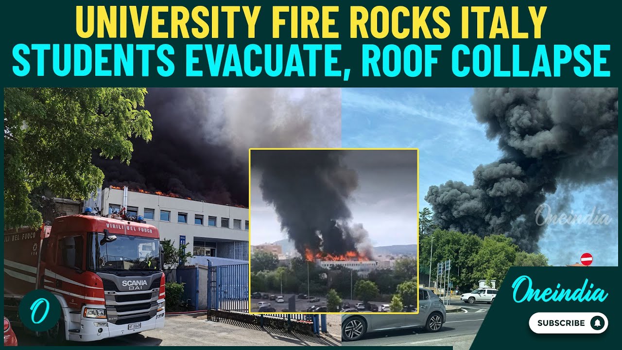 BREAKING: Fire Engulfs Italy&rsquo;s Tuscia University | Historic Campus in Viterbo Devastated - Video