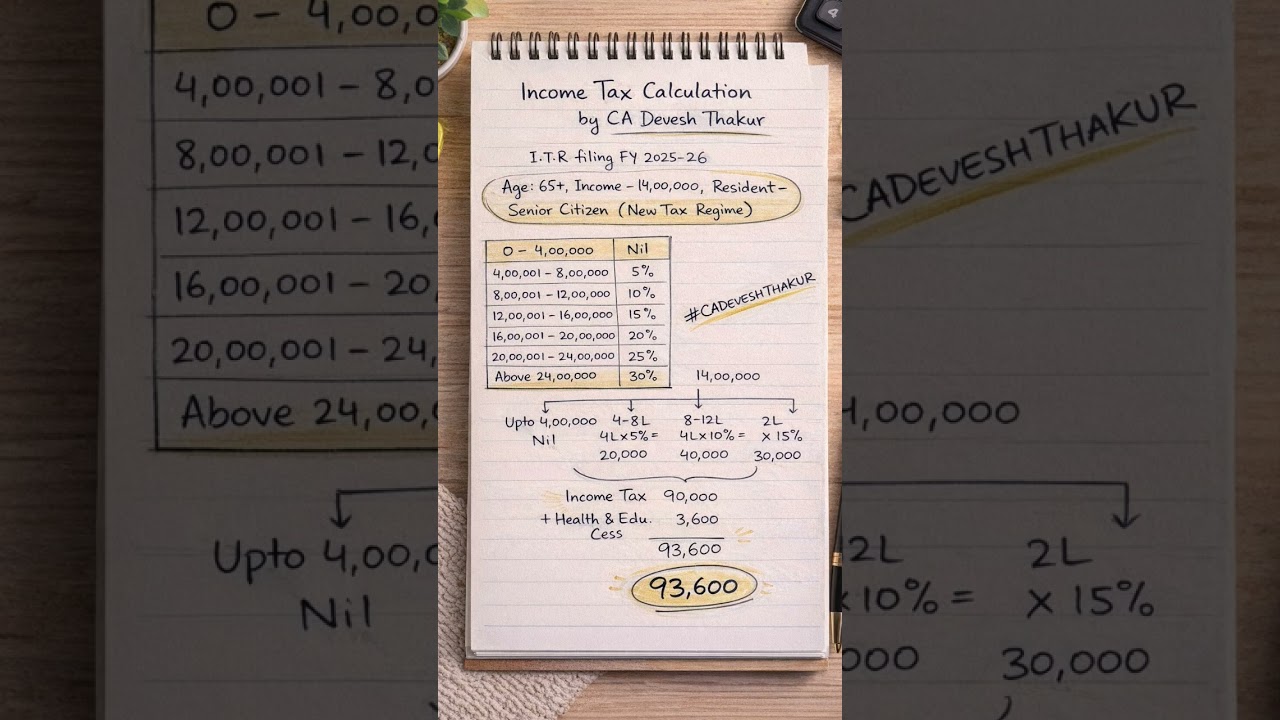 📌Senior Citizen Income Tax Calculator ITR FY 25-26|#trending #viralvideo #short #shorts #shortvideo
