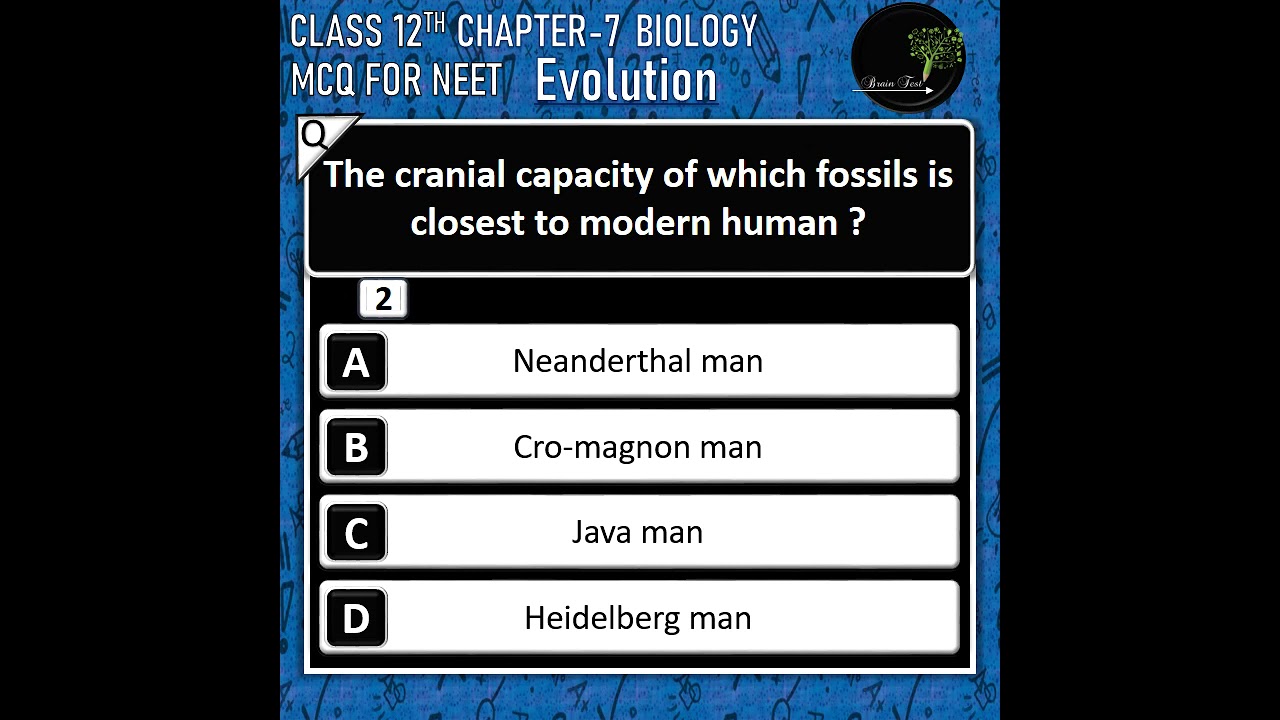 Evolution class 12 chapter 7 mcq for neet 2022 | Brain Test neet shorts