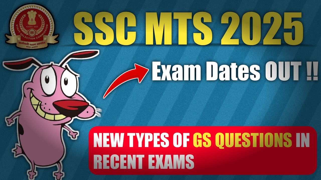 SSC MTS EXAM DATES 2025 | New Type Of GS Questions | latest gk gs mts exam pattern 2025