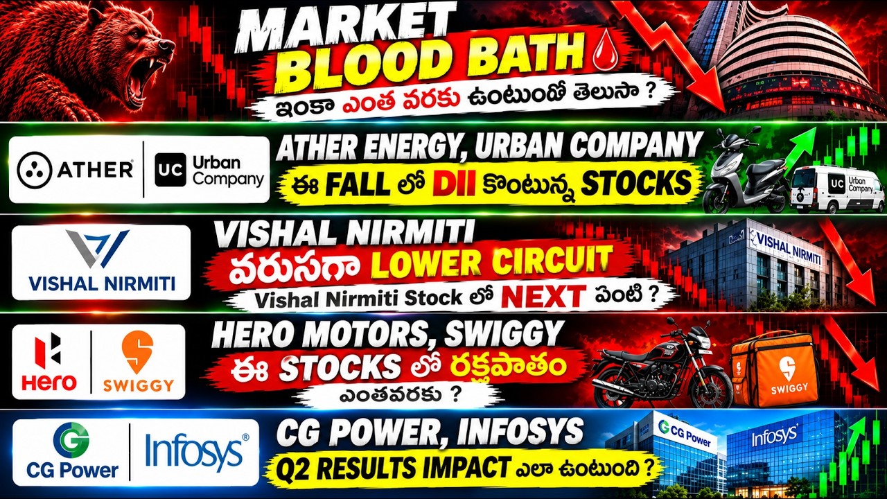 🚨 Massive Market Crash! 😱 | DII Buying in Ather, Urban Company? | Vishal LOWER CIRCUIT | Q2 IMPACT