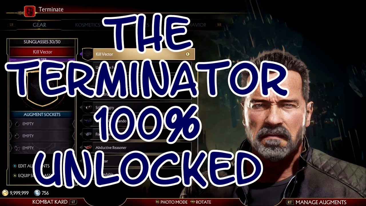 The Terminator Showcase - All Gear, Skins, Cinematics & Finishers Unlocked - Mortal Kombat 11