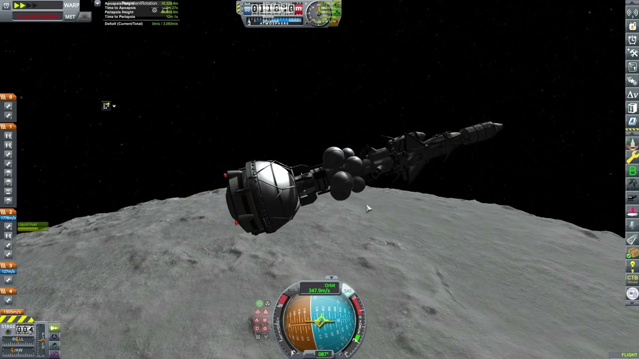 KSP Launching rockets from an exomoon! extraplanetary launchpads