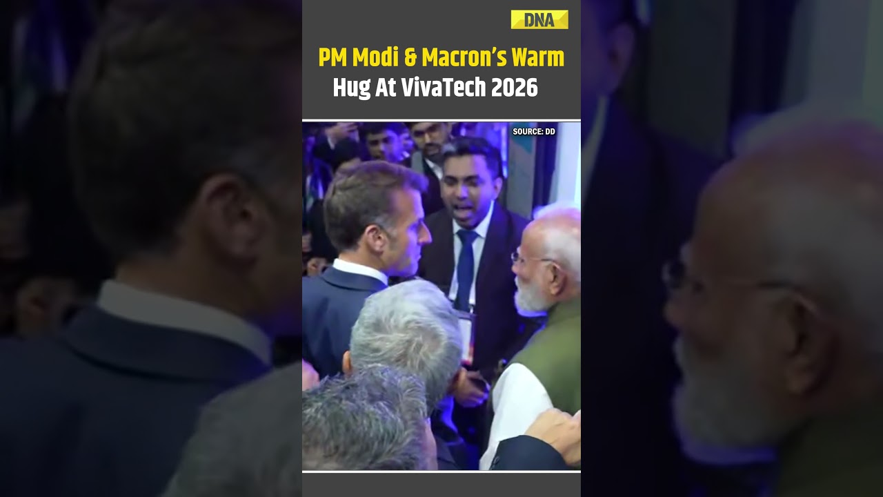 PM Modi News: French President Macron Hugs PM Modi At VivaTech 2026 In Paris