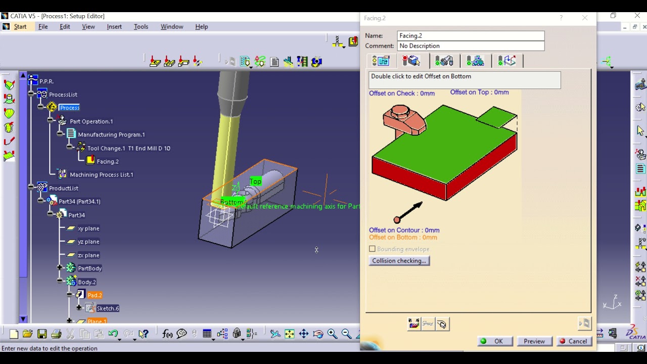 CAD CAM with CATIA and EMCO machine of a handle Part 2