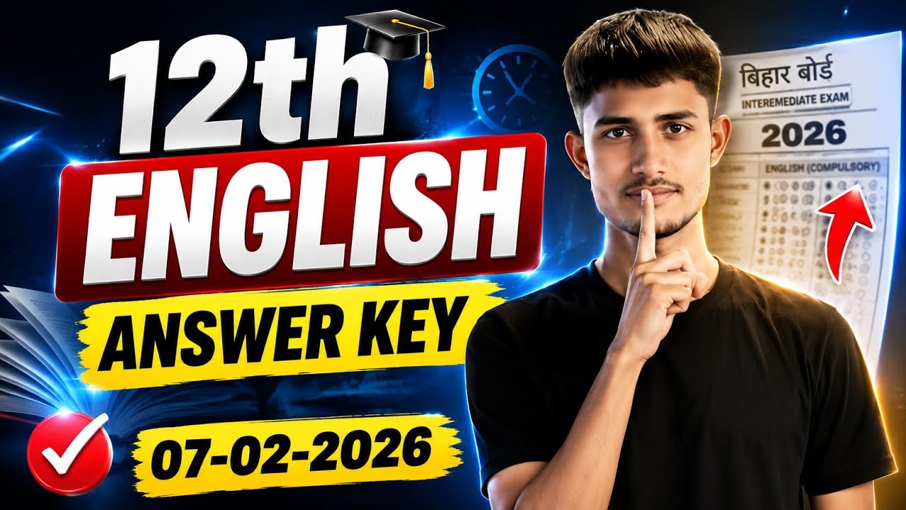 BSEB Class 12 English Answer Key 2026 | Arts | 7 February Exam | Objective by Shankar