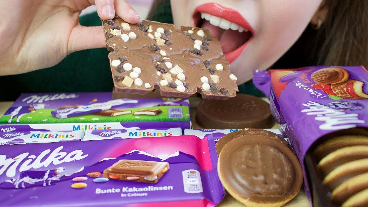 ASMR GERMAN CHOCOLATE Eating | Milkinis, Bars & Jaffas (Eating Sounds) No Talking