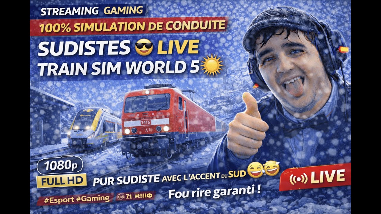 🚆 LIVE Train Sim World 5 ❄️ | Accent du Sud 😂 | 1080p FULL HD • Son 7.1