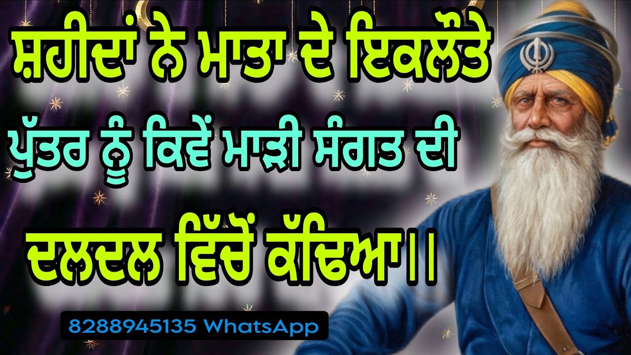 ਸ਼ਹੀਦਾਂ ਨੇ ਮਾਤਾ ਦੇ ਇਕਲੌਤੇ ਪੁੱਤਰ ਨੂੰ ਕਿਵੇਂ ਮਾੜੀ ਸੰਗਤ ਦੀ ਦਲਦਲ ਵਿੱਚੋਂ ਕੱਢਿਆ।।