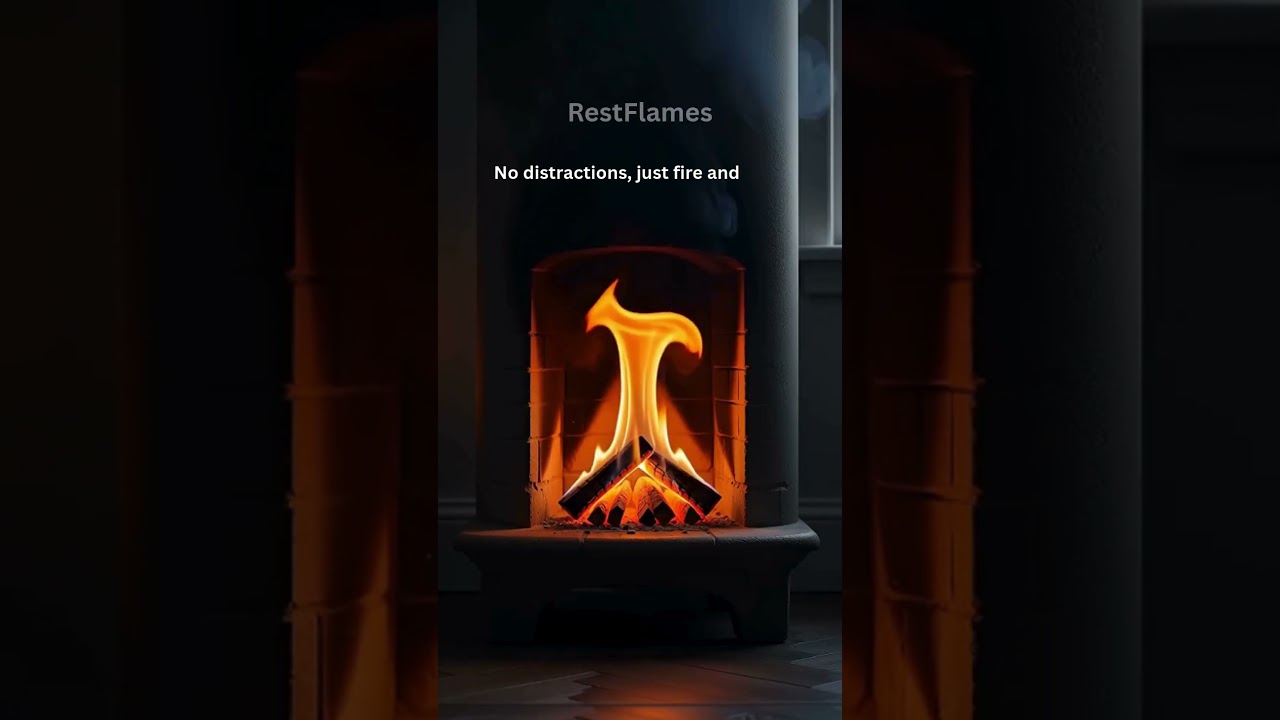 RestFlames| Minimalist Dark Room Fireplace 🔥 Cozy Flickering Flames | Cinematic 4K Ambience Loop