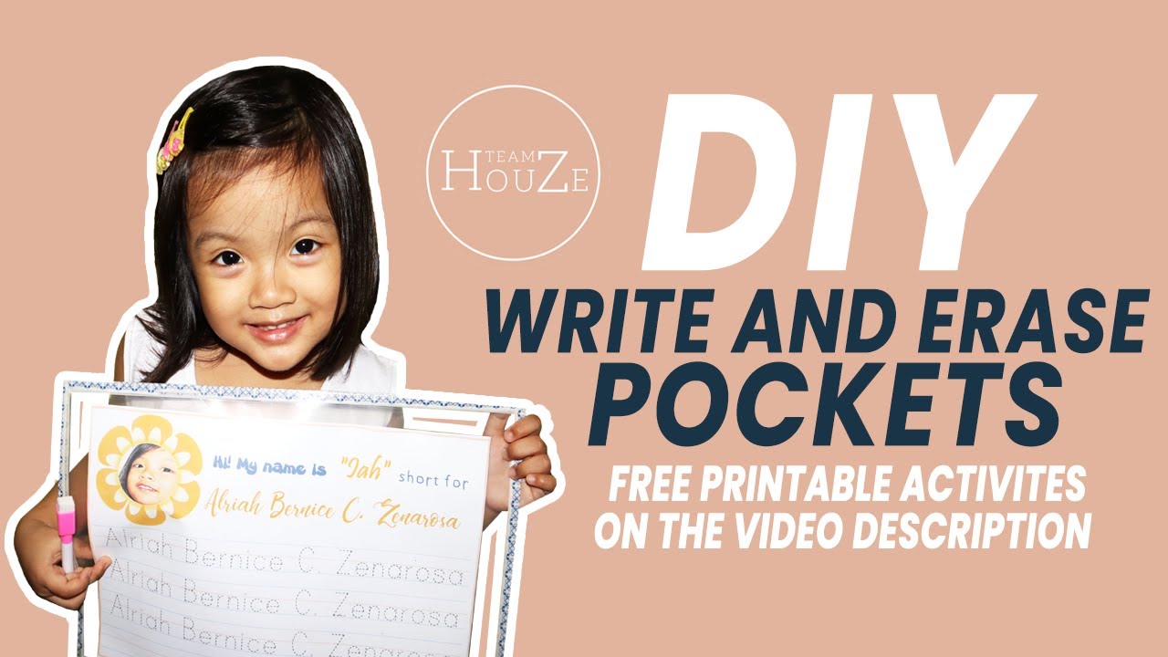 DIY WRITE AND ERASE POCKET FOR YOUR KIDS | REUSABLE WRITING PAD | REWRITABLE TODDLER CRAFTS