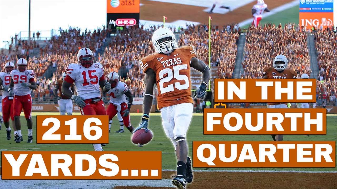 Jamaal Charles Runs for 200 Yards on Nebraska....IN THE FOURTH QUARTER