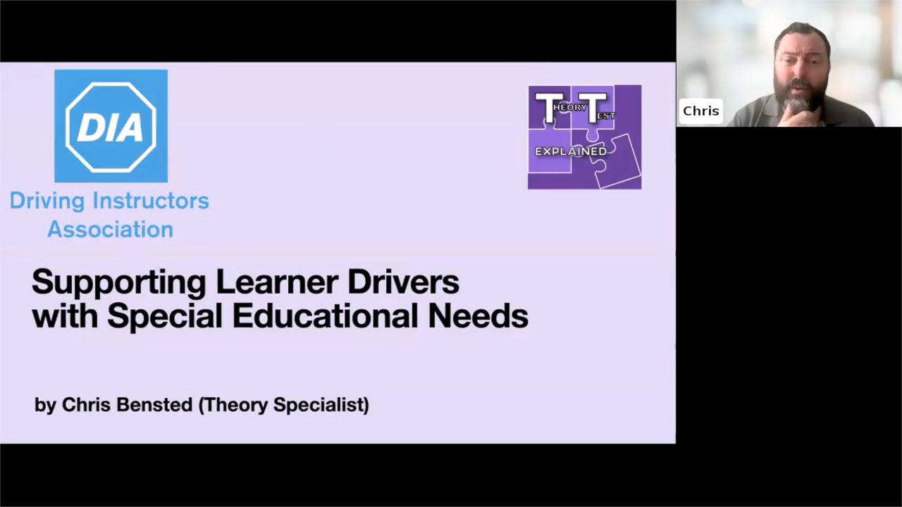 Supporting Learner Drivers with Special Educational Needs : A Theory Training Webinar