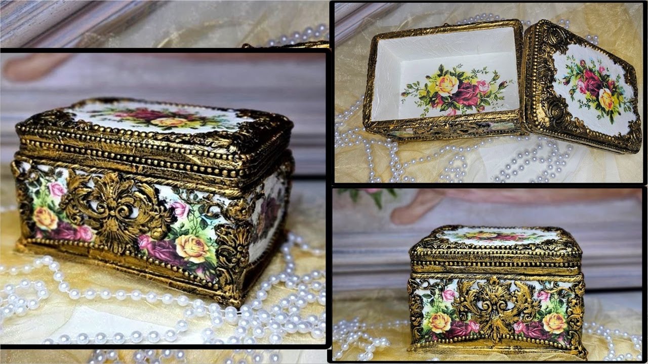 Beautiful Baroque Jewelry Box out of cardboard/DIY Jewelry Boxes