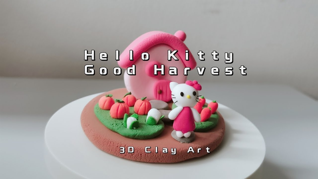 Hello Kitty Farm Good Harvest |Hello Kitty House | Polymer Clay Art |DIY Clay  |Miniature Scene