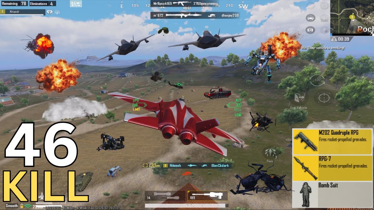 OMG 🤯 Fighter Jet + M202 Heavy Action Against Hovercraft, Robot, Tank 💥 | PUBG MOBILE PAYLOAD 3.0 |