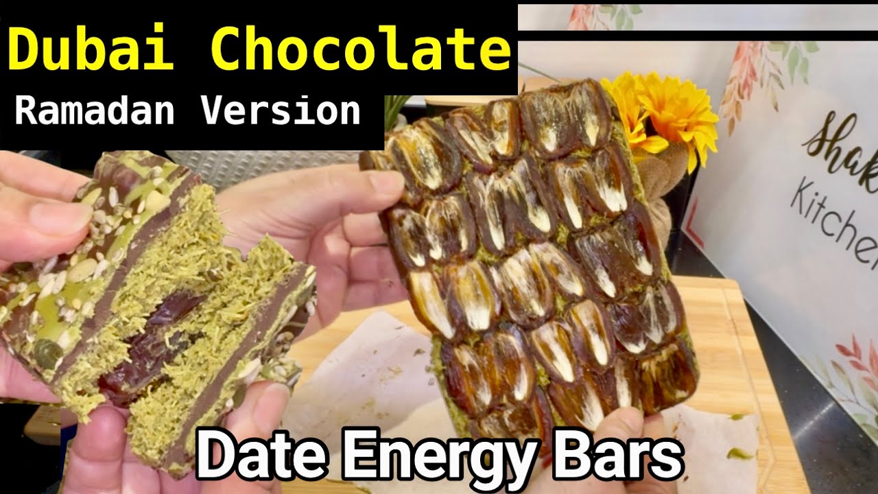 Dubai Chocolate Date Energy Bars | No-Bake Ramadan Recipe (Suhoor & Iftar)