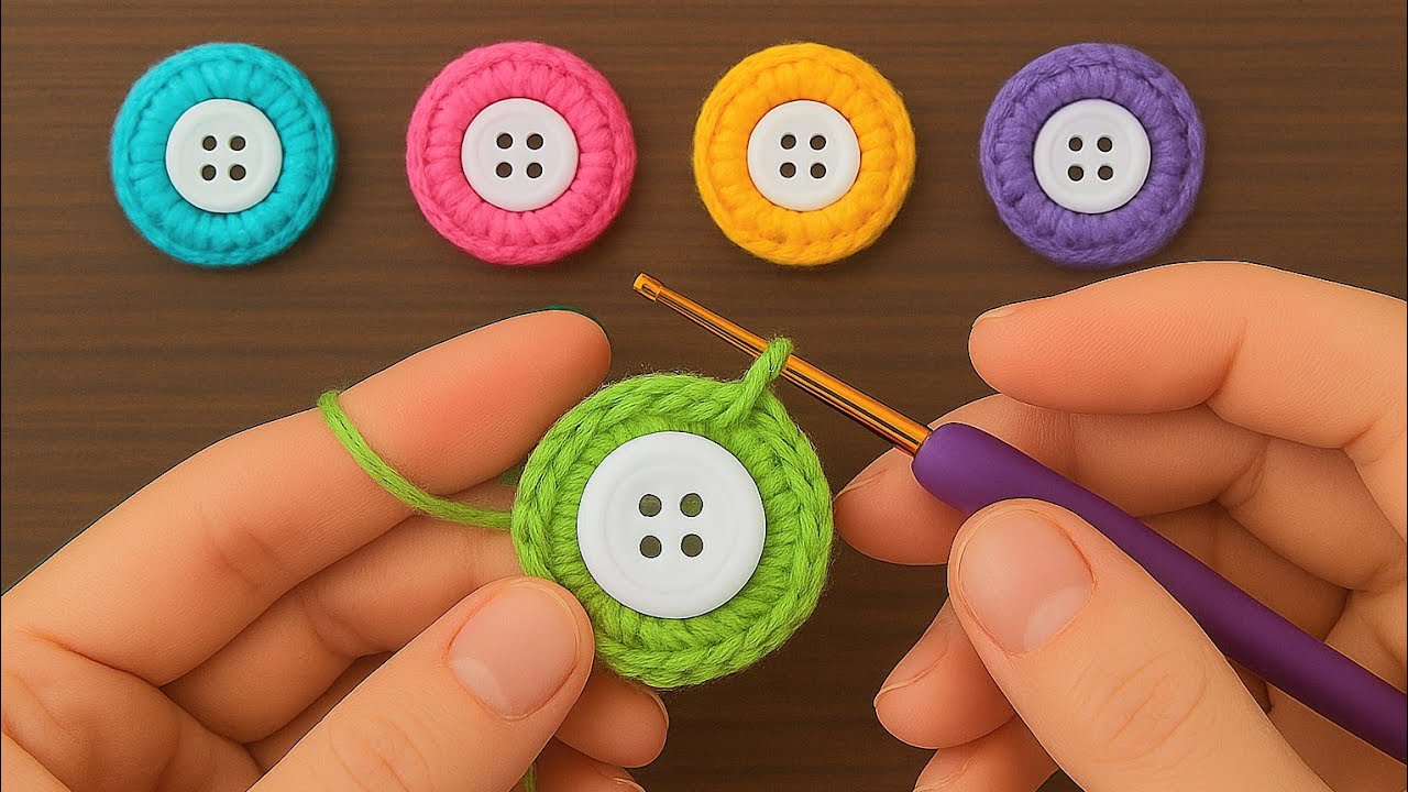 Don't throw away old Buttons✨️Very cute and simple crochet💰anyone can do it😍Buttons recycling idea