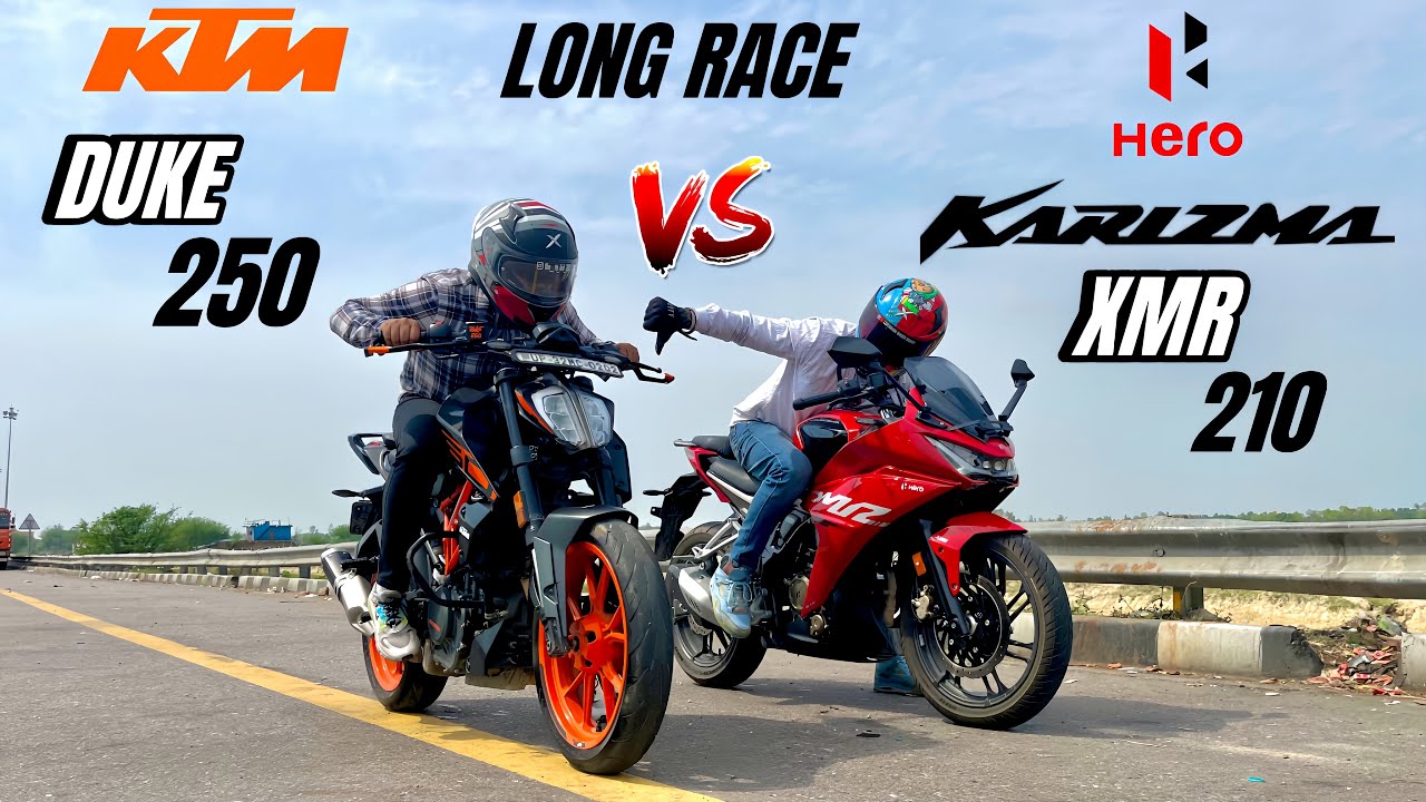 hero Karizma xmr 210 vs ktm Duke 250 | LONG RACE | xmr to killer hai 🔥😱