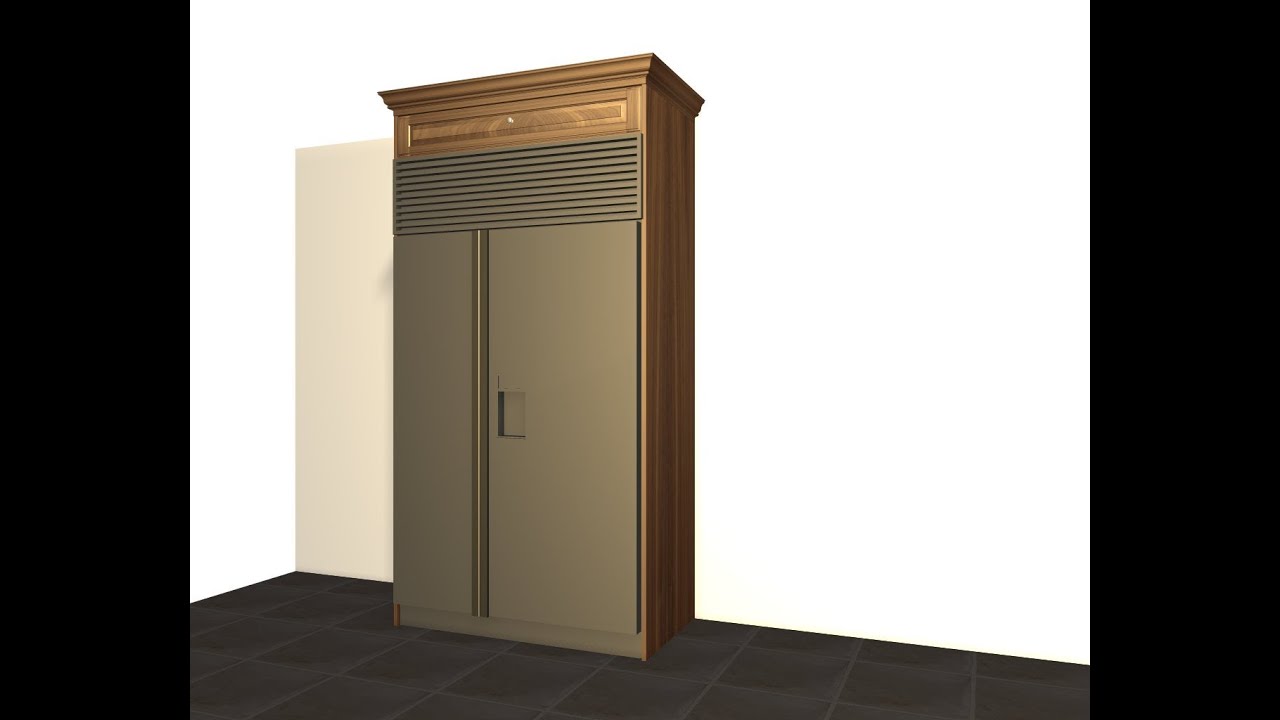Create a Sub Zero refrigerator enclosure using Barker Cabinets