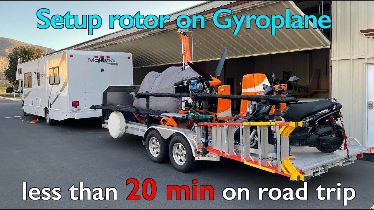 Setup rotor on Gyroplane less than 20 min on Road Trip