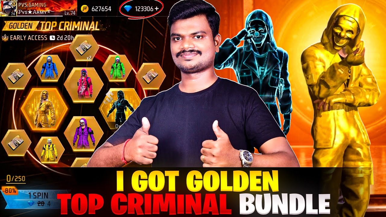 தரமான Luck 🤞 GOLDEN TOP CRIMINAL 😍 NEW  ALL TOP CRIMINAL RING EVENT 🔥  FREEFIRE NEW EVENT