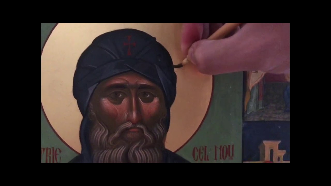 Painting a Byzantine Icon, miniatures and water gilding master class.