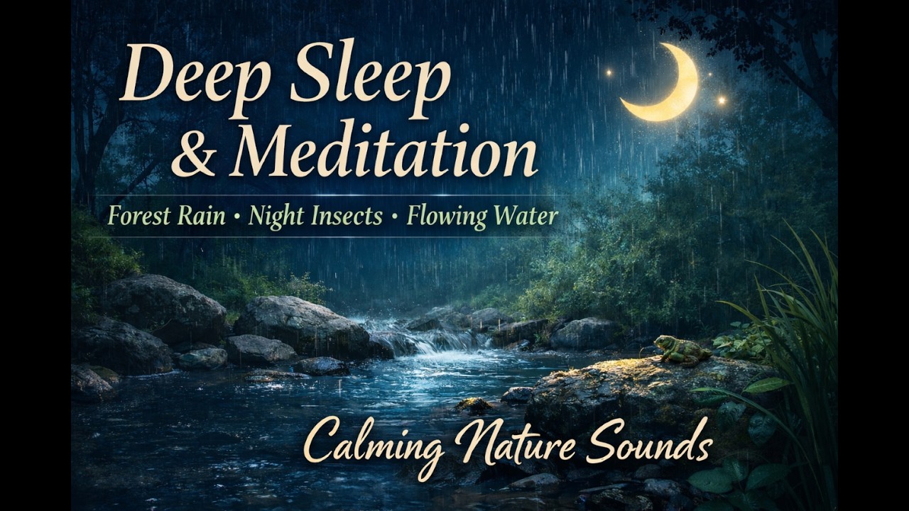 🌧️Deep Sleep Nature Sounds 🌿 Forest Rain & Night Insects | Meditation & Healing